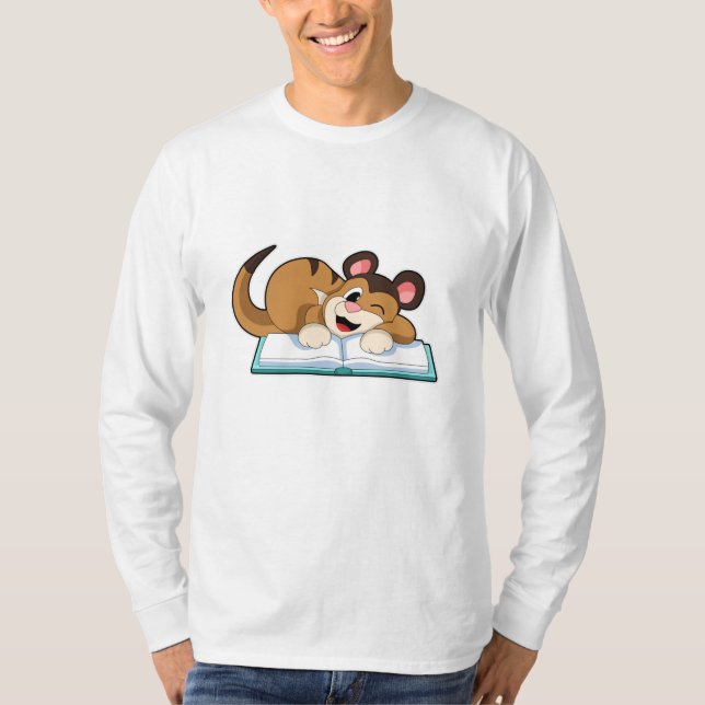 T-shirt Meerkat avec livre (Devant)