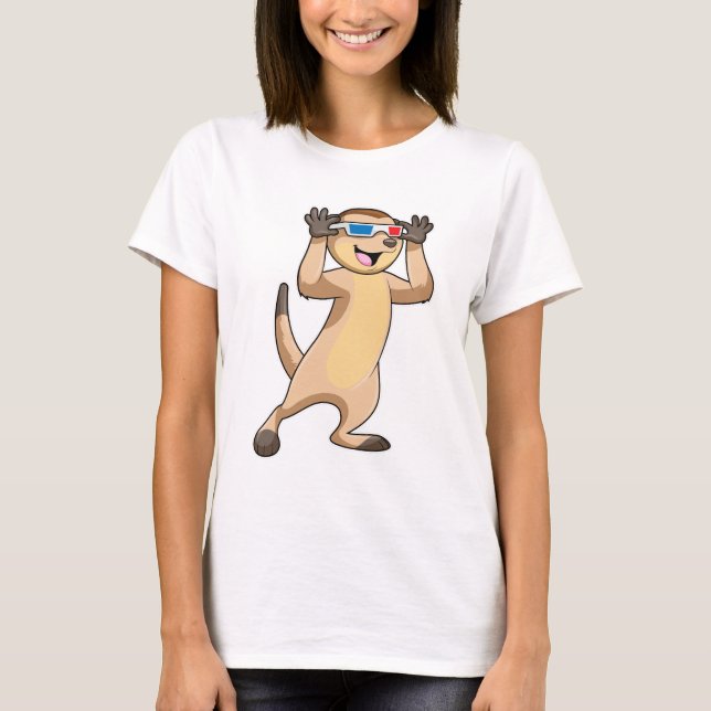 T-shirt Meerkat avec lunettes (Devant)