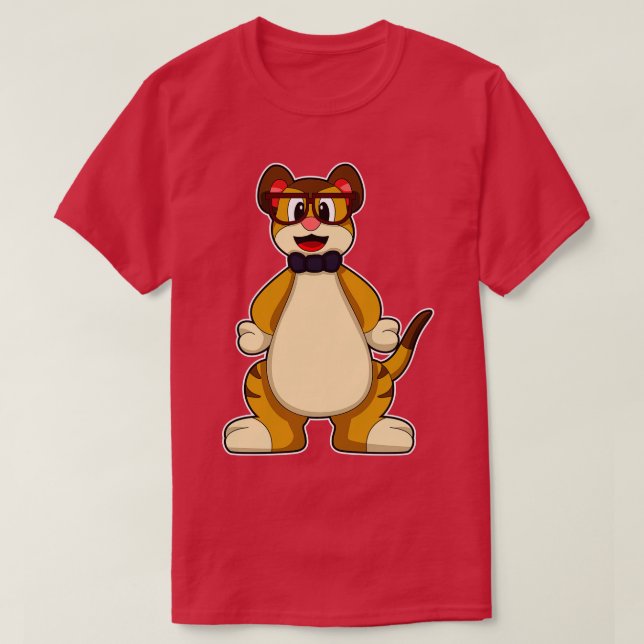 T-shirt Meerkat avec lunettes de Cravate (Design devant)