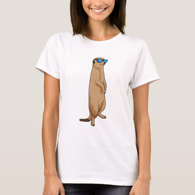 T-shirt Meerkat avec lunettes de soleil (Devant)