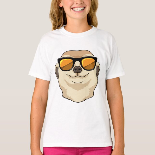 T-shirt Meerkat avec lunettes de soleil (Devant)