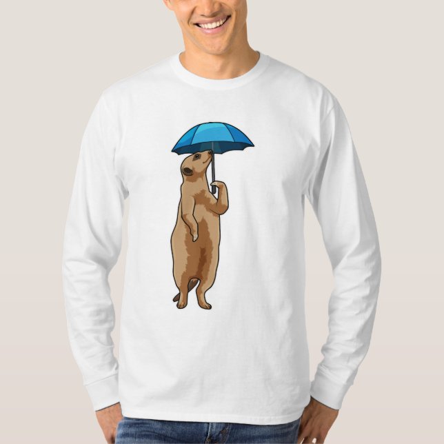 T-shirt Meerkat avec parapluie (Devant)