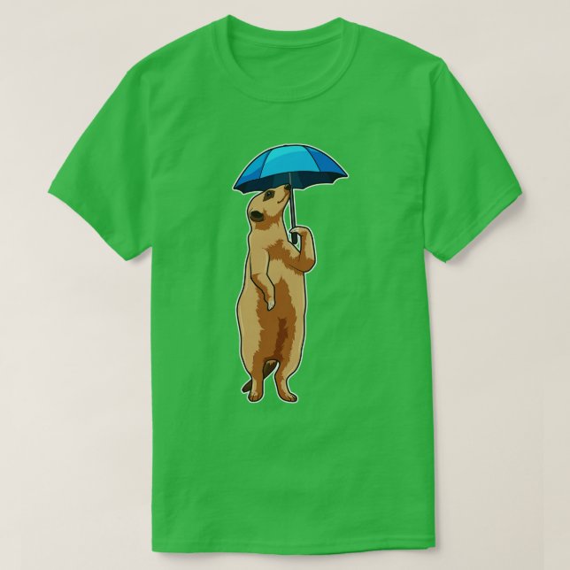T-shirt Meerkat avec parapluie (Design devant)