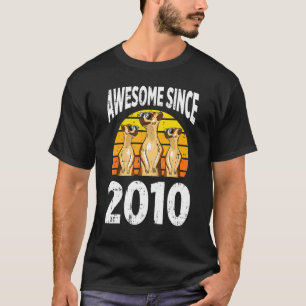 T-shirt Meerkat Awesome depuis 2010 12e anniversaire 12 an