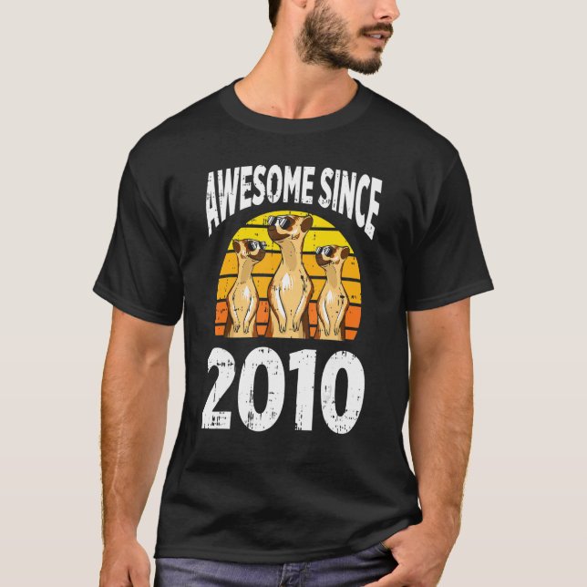 T-shirt Meerkat Awesome depuis 2010 12e anniversaire 12 an (Devant)