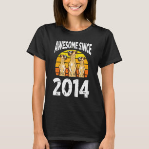 T-shirt Meerkat Awesome depuis 2014 8e anniversaire 8 ans 