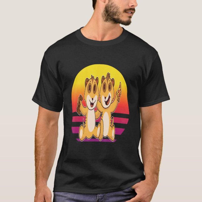 T-shirt Meerkat Baby Sunset Favorite Gaming Animal (Devant)