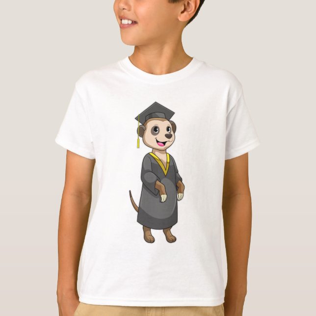 T-shirt Meerkat comme étudiant avec diplôme (Devant)