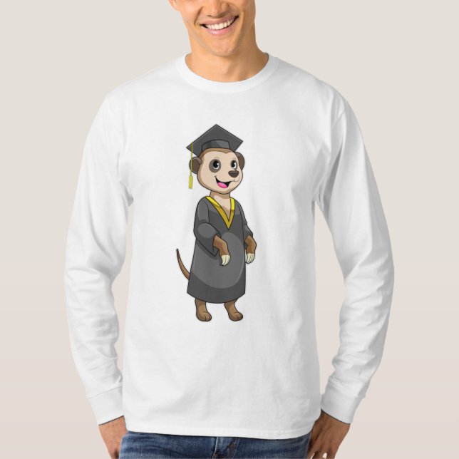 T-shirt Meerkat comme étudiant avec diplôme (Devant)