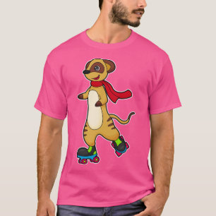 T-shirt Meerkat comme patineur avec patins à rouleaux
