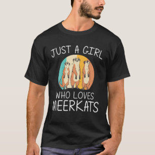 T-shirt Meerkat Drôle Pour Les Filles Enfants Retro Wildli