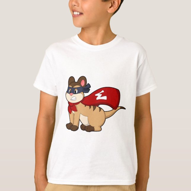 T-shirt Meerkat en héros avec masque (Devant)