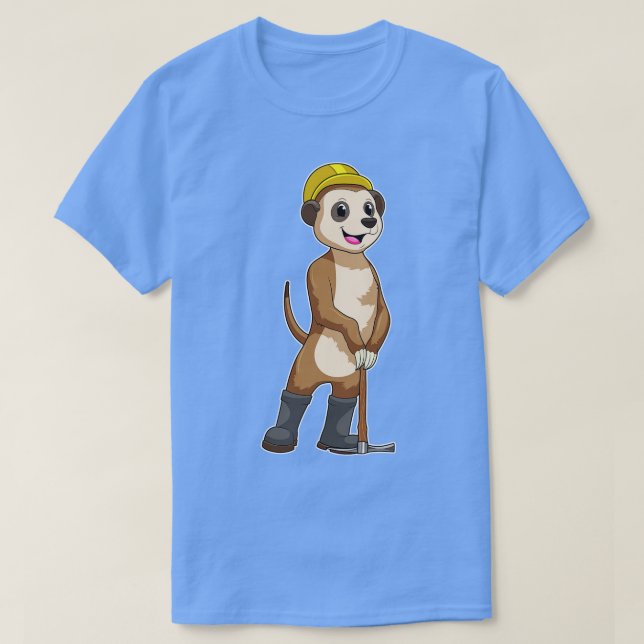 T-shirt Meerkat en tant que mineur avec Pickaxe (Design devant)