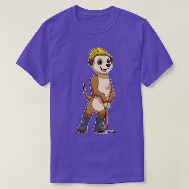 T-shirt Meerkat en tant que mineur avec Pickaxe (Design devant)