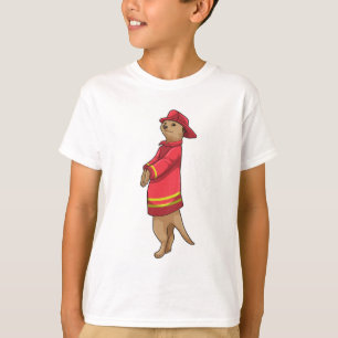 T-shirt Meerkat en tant que pompier avec casque