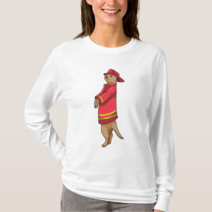 T-shirt Meerkat en tant que pompier avec casque