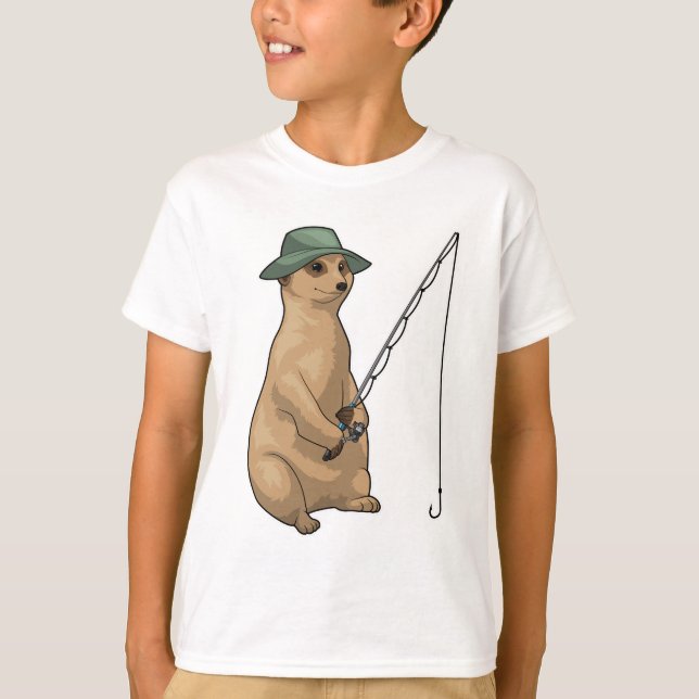 T-shirt Meerkat Fishing Fisher (Devant)