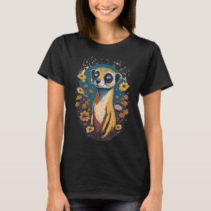 T-shirt Meerkat Fleurs Animales Art, Motif Animal Meerkat