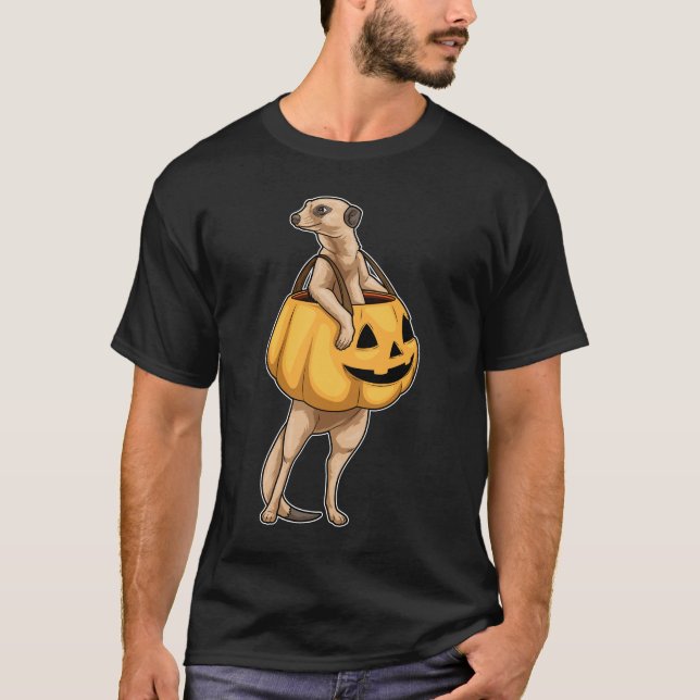 T-shirt Meerkat Halloween Jack-o'-lantern (Devant)