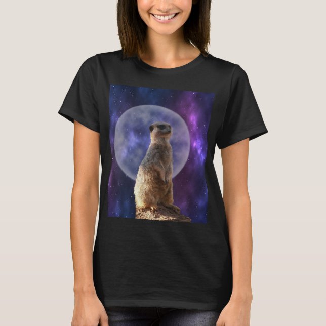 T-shirt Meerkat La Nuit De La Pleine lune Bleue, (Devant)