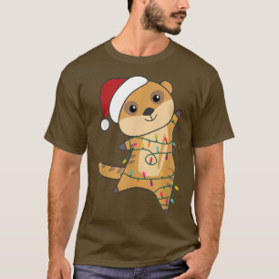 T-shirt Meerkat Merry Noël Animaux Fée Lumières Meerka