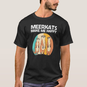 T-shirt Meerkat Pour Hommes Femmes Rétro Faune Zoo Animaux