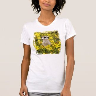 T-SHIRT MEERKAT SE CACHANT DANS LES FLEURS