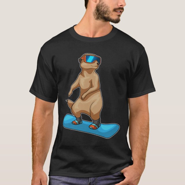 T-shirt Meerkat Snowboard Sports d'hiver (Devant)