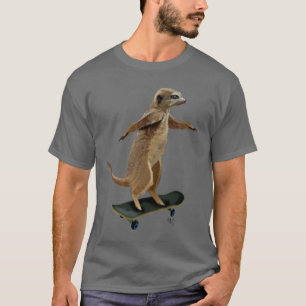 T-shirt Meerkat sur la planche à roulettes 2