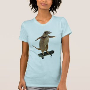 T-shirt Meerkat sur la planche à roulettes 2