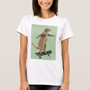 T-shirt Meerkat sur la planche à roulettes 3