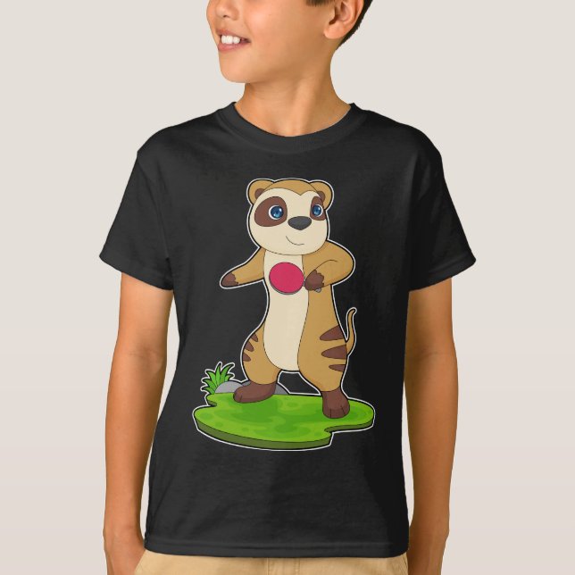 T-shirt Meerkat tennis de table Raquette de tennis de tabl (Devant)