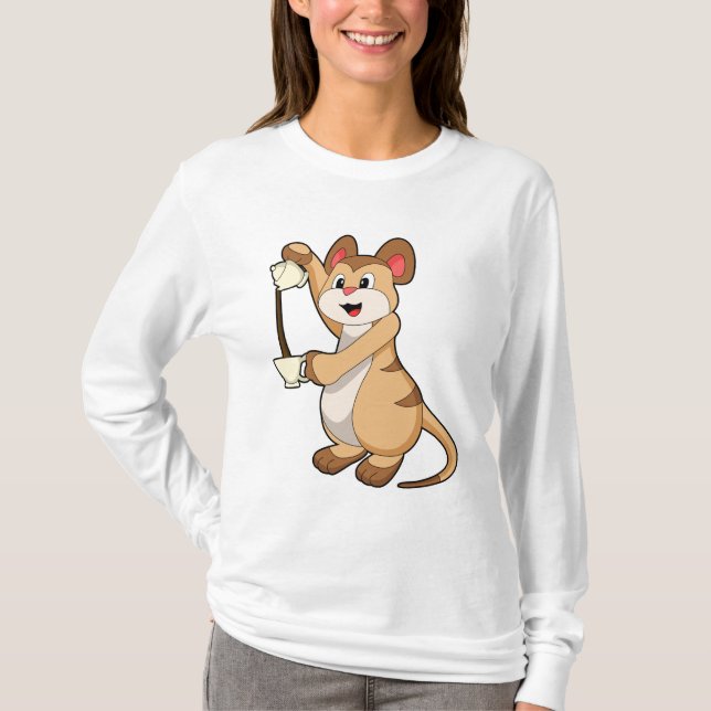 T-shirt Meerkat with coffee pot & coffee.PNG (Devant)