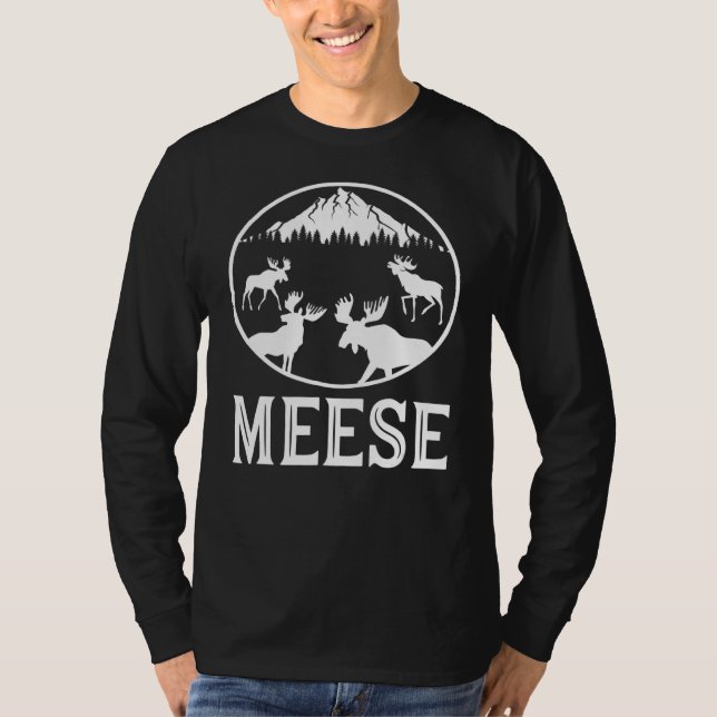 T-shirt Meese Plural Of Moose English Grammar Plaisanterie (Devant)