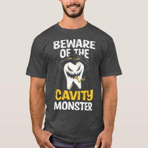 T-shirt Méfiez-Vous De La Cavity Monster Halloween Tooth O