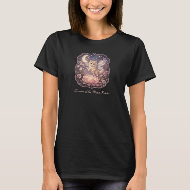 T-shirt Méfiez-vous de la Fée Chatte de la Lune (Devant)