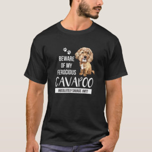 T-shirt Méfiez-Vous De Mon Cavapou Ferreux Absolument Save