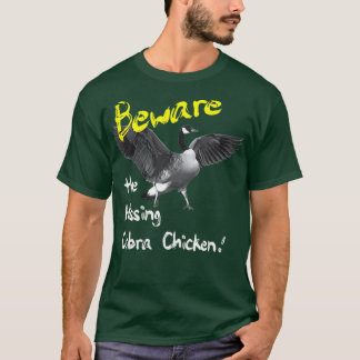 T-shirt Méfiez-vous du chandail de poulet Cobra en baisers