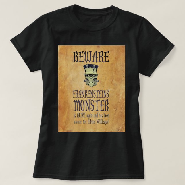 T-shirt Méfiez-vous du monstre de Frankenstein (Design devant)