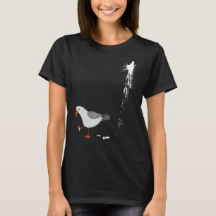T-shirt Méfiez-vous Mouette Albatros Oiseau Crack Gull Bea