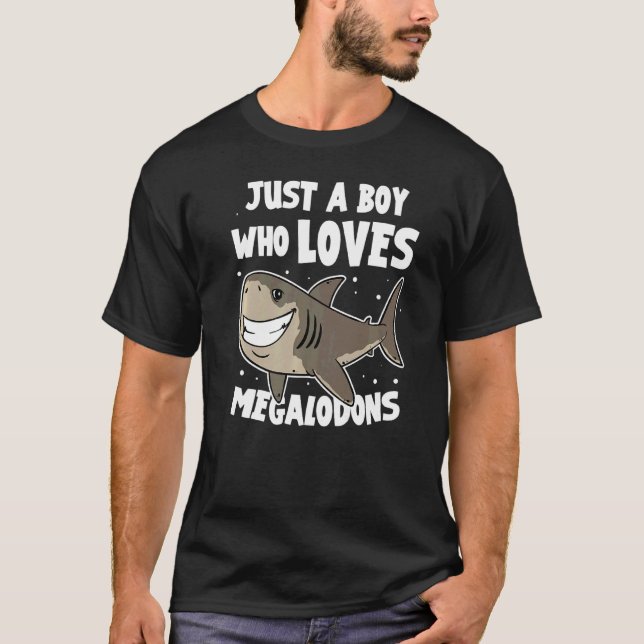 T-shirt Meg Shark Juste Un Garçon Qui Aime Les Mégalodons (Devant)