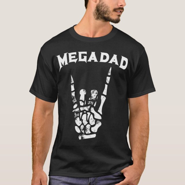 T-shirt Megadad Rock Heavy Metal Guitar Papa (Devant)