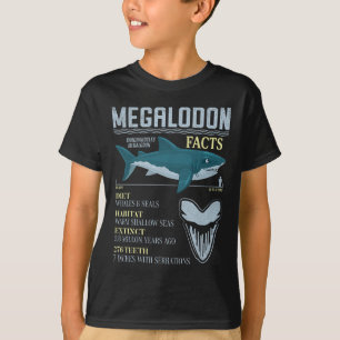 T-shirt Megalodon Faits Meg Préhistorique Requin Fossiles 