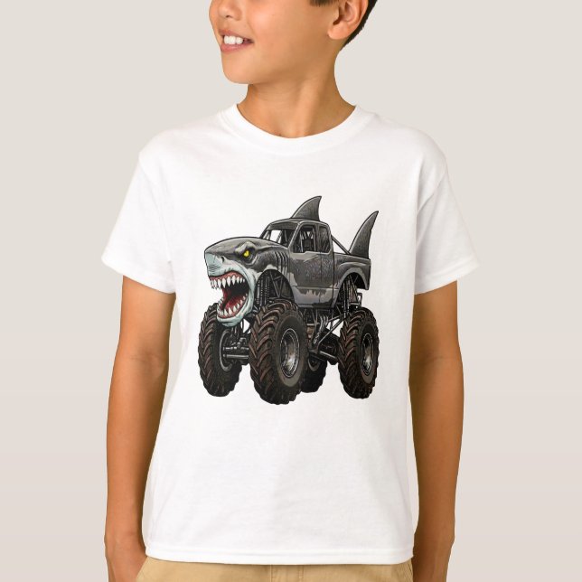 T-shirt Megalodon Monster Truck  (Devant)