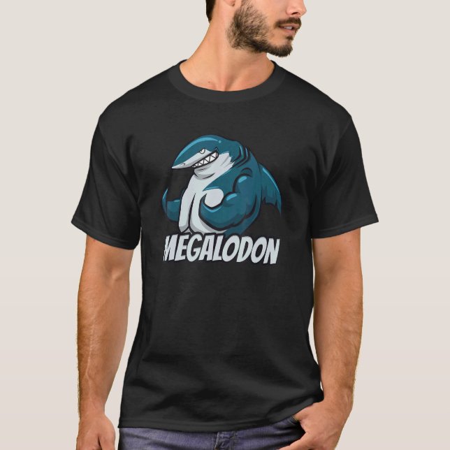 T-shirt Megalodon Retro Requin géant plus grande espèce Oc (Devant)