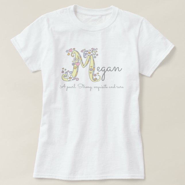 T-shirt Megan girls M nom signifiant tee personnalisé (Design devant)