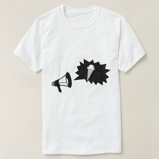 T-shirt Mégaphone amusant Je hurle Ice Cream Cloud Chemise (Design devant)