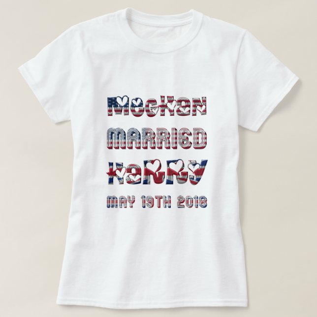 T-shirt Meghan Markle Prince Harry Mariage royal 19 mai (Design devant)