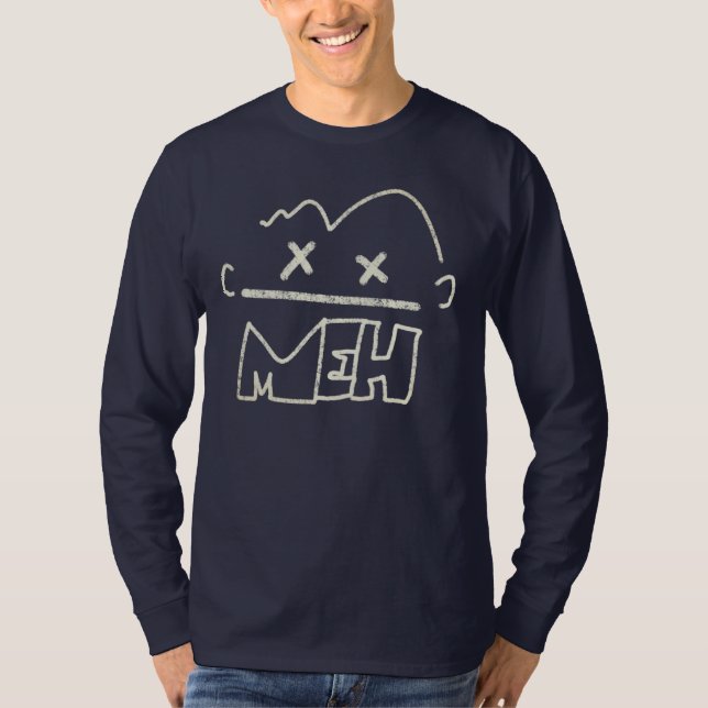 T-shirt Meh Funny Face Emoji (Devant)