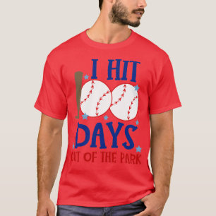 T-shirt Meilleur 100e jour de baseball scolaire J'ai frapp